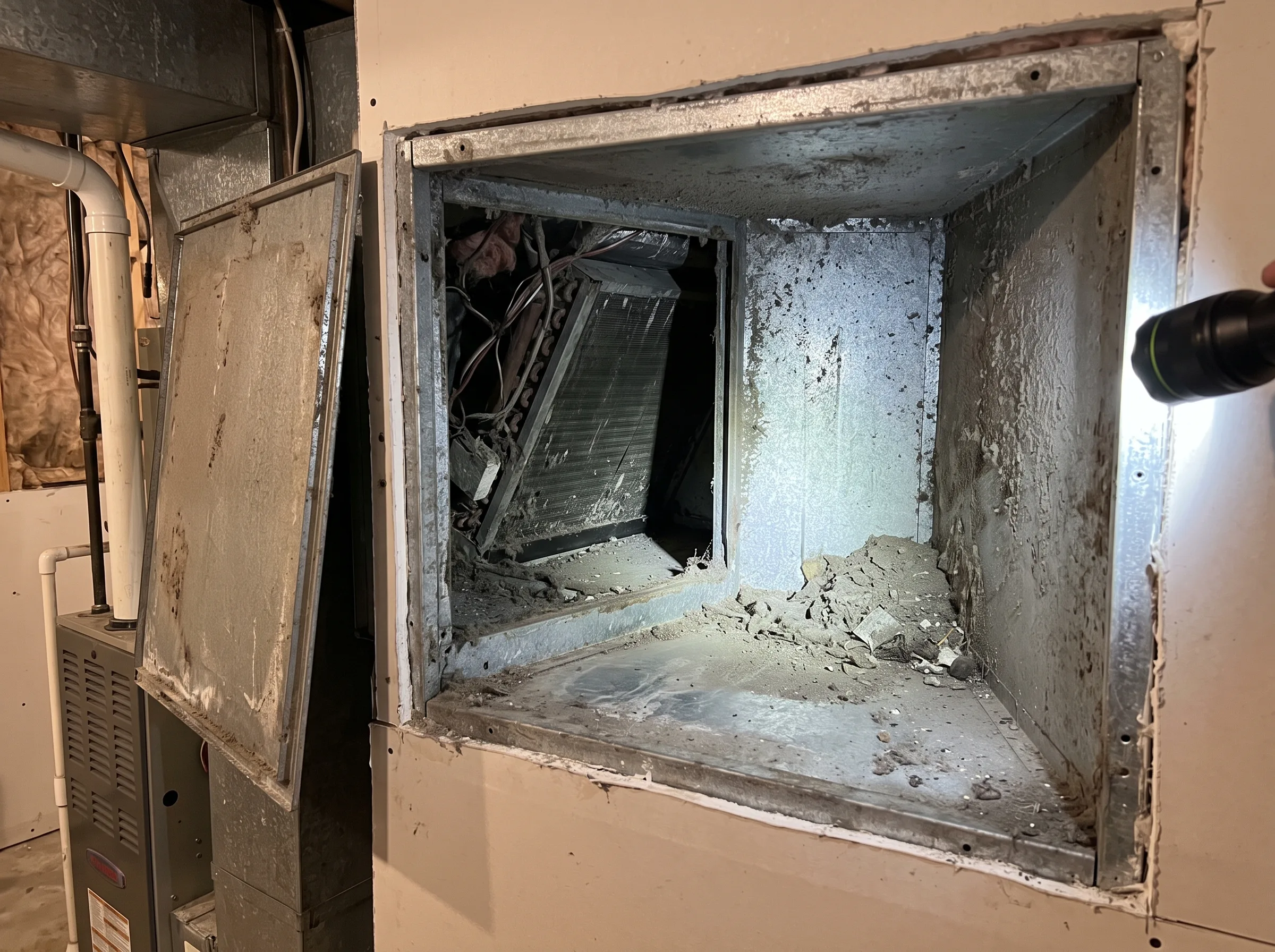 Air duct cleaning result #12 — before cleaning