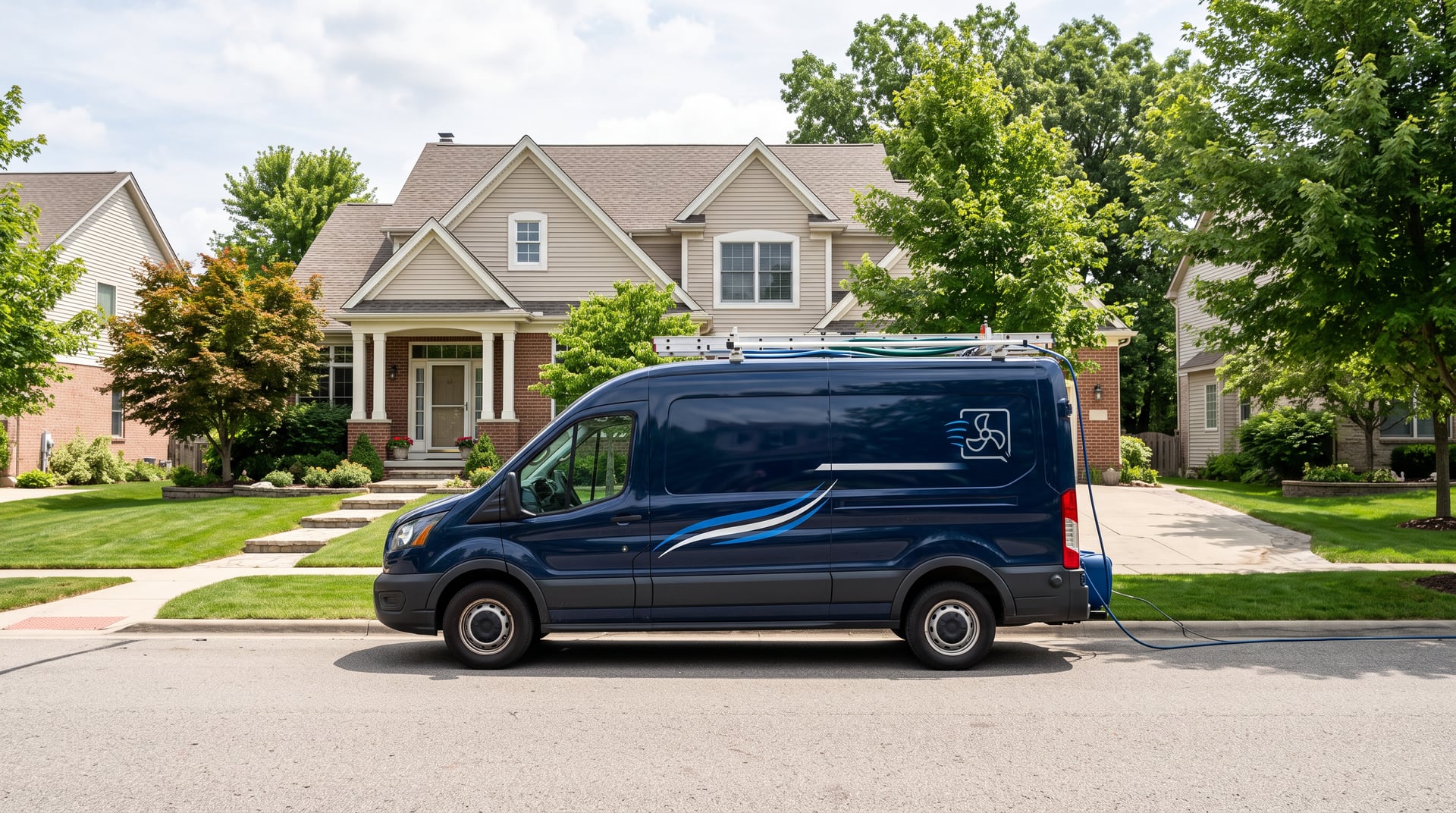 Service van side profile in daylight — BH Air Duct Cleaning Metro Detroit