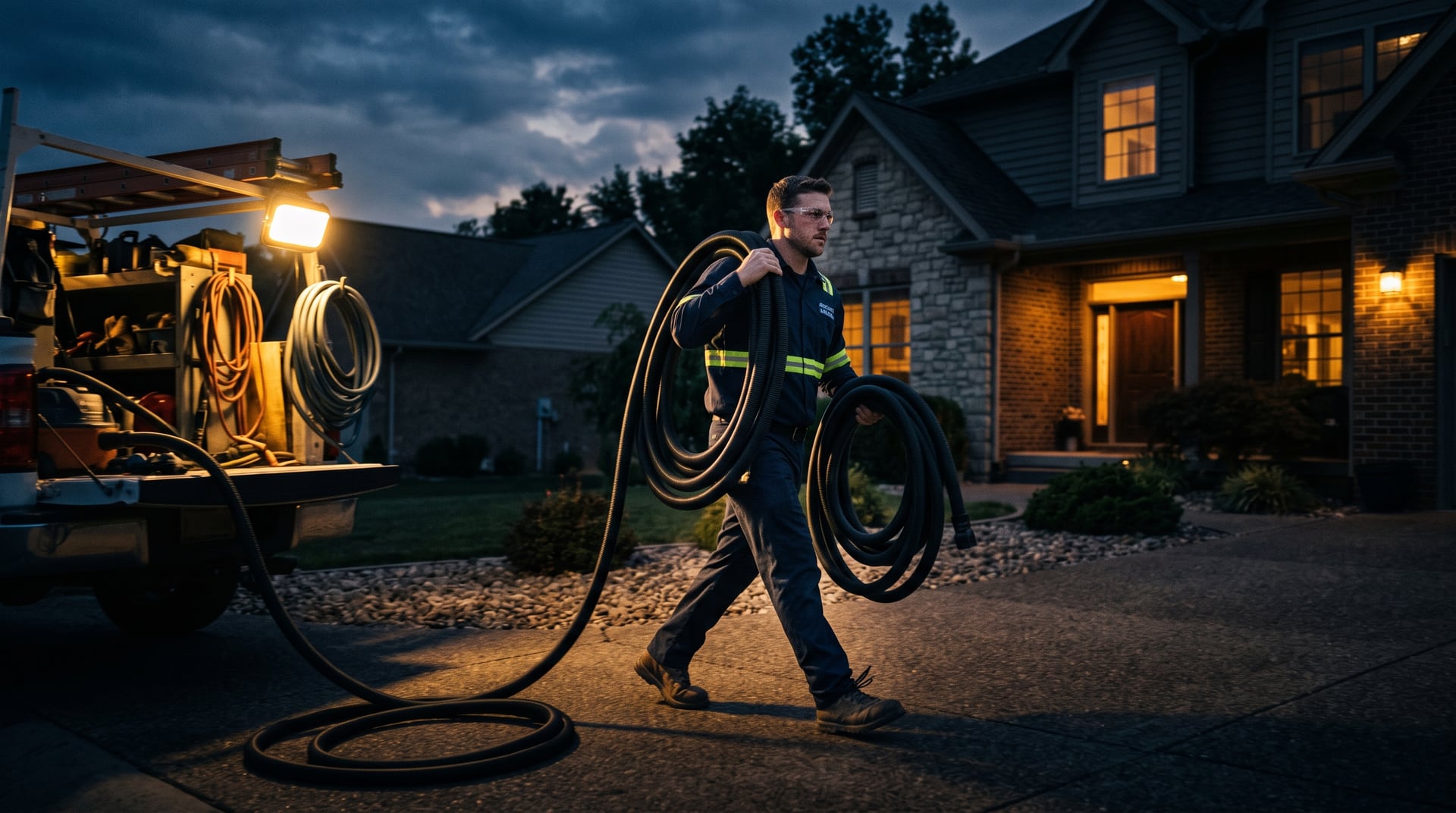 Same-day duct service at dusk — BH Air Duct Cleaning Metro Detroit
